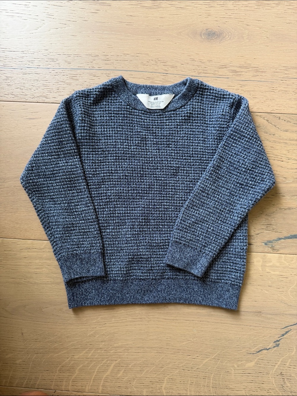 H&M Boy’s Waffle Knit Crewneck Sweater - Charcoal